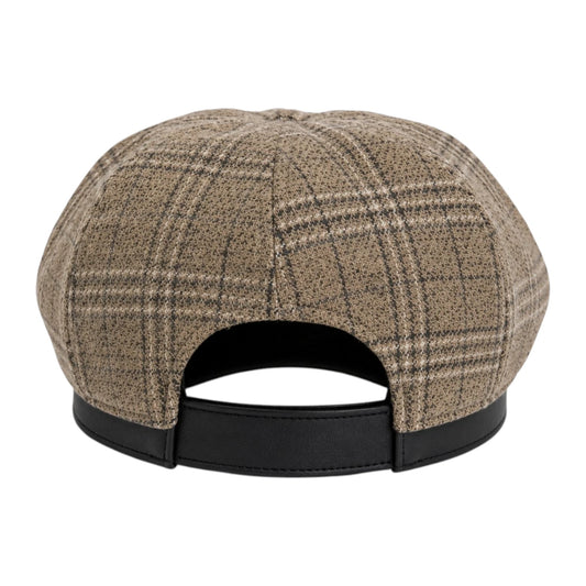 Capvora Beige Classic Heritage Plaid Baker Boy Cap