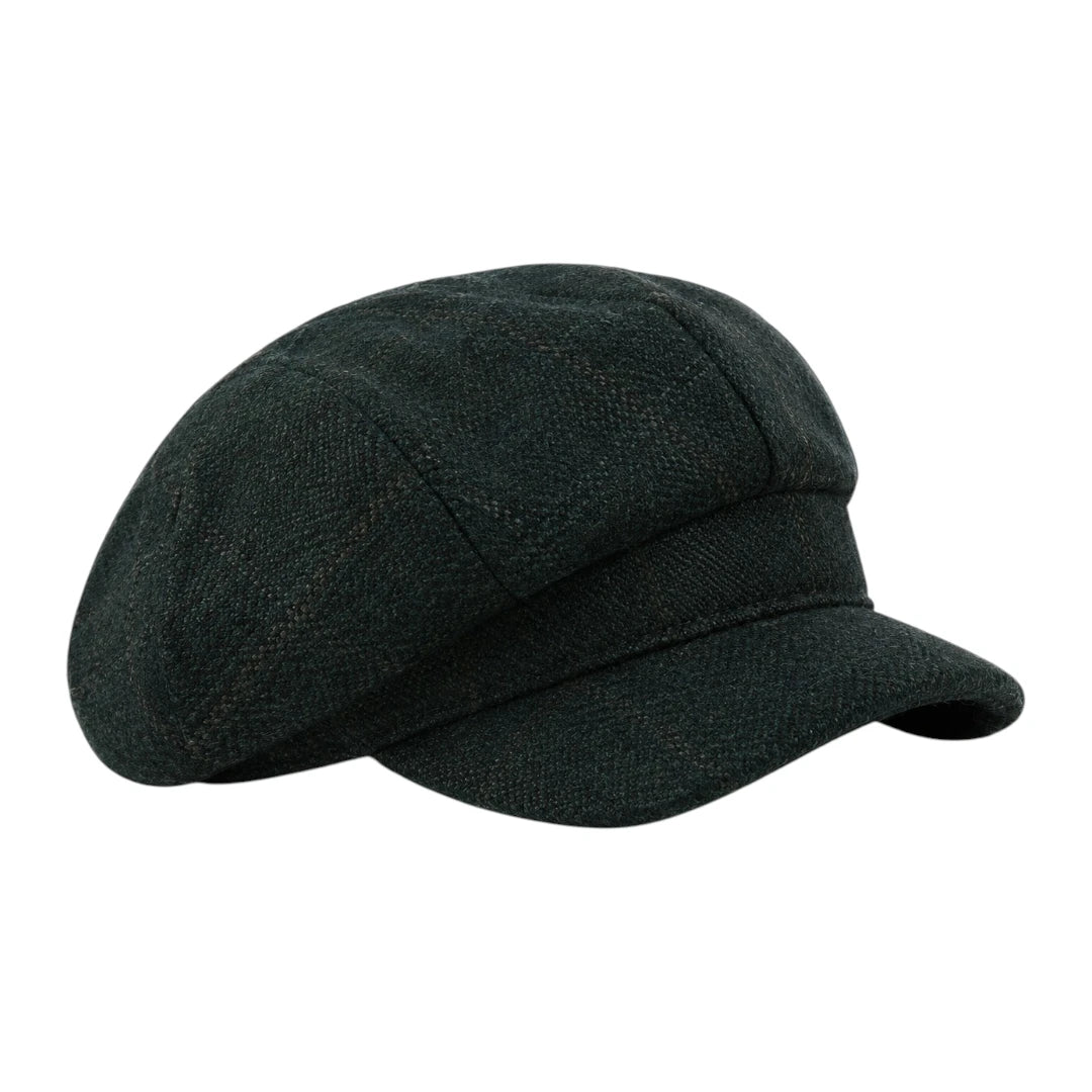 Capvora Black Midnight Heritage Baker Boy Cap